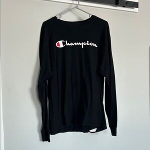 Champion Black Crewneck Long Sleeve Tee